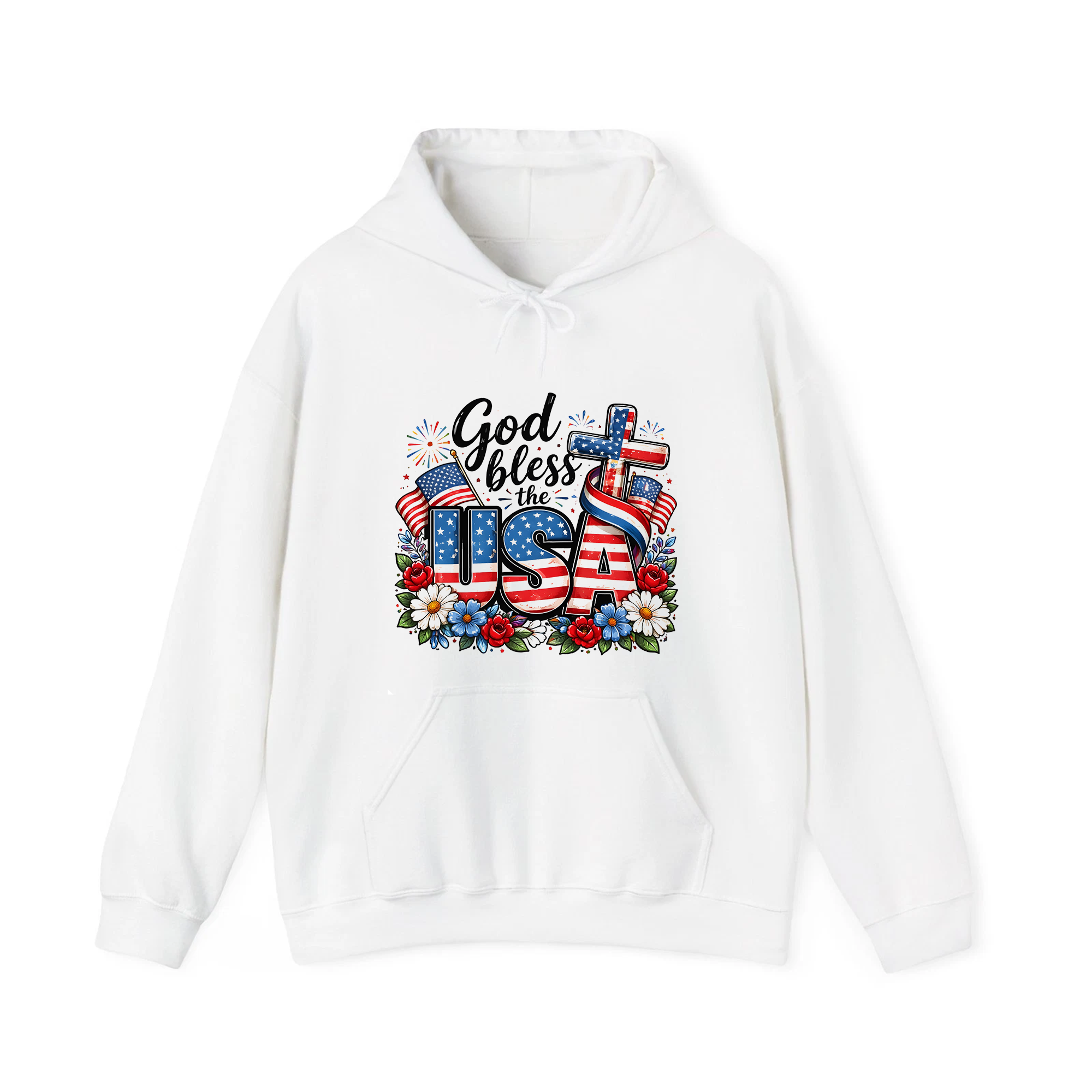 God Bless the USA Christian Shirt, Patriotic Faith Tee, American Flag Cross Apparel for Men Women