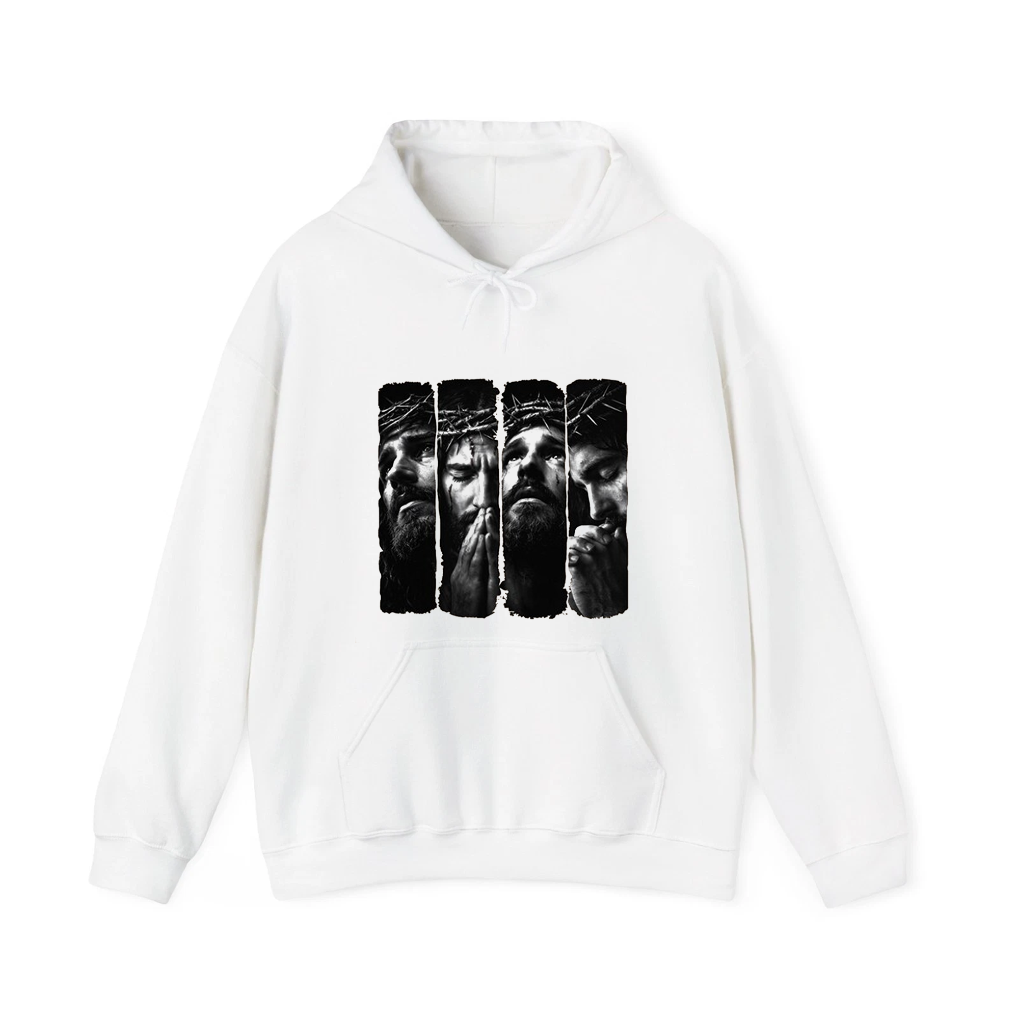 Sorrowful Savior Portrait Tee, Monochrome Christian Artwork, Devotional Apparel for Faithful Hearts