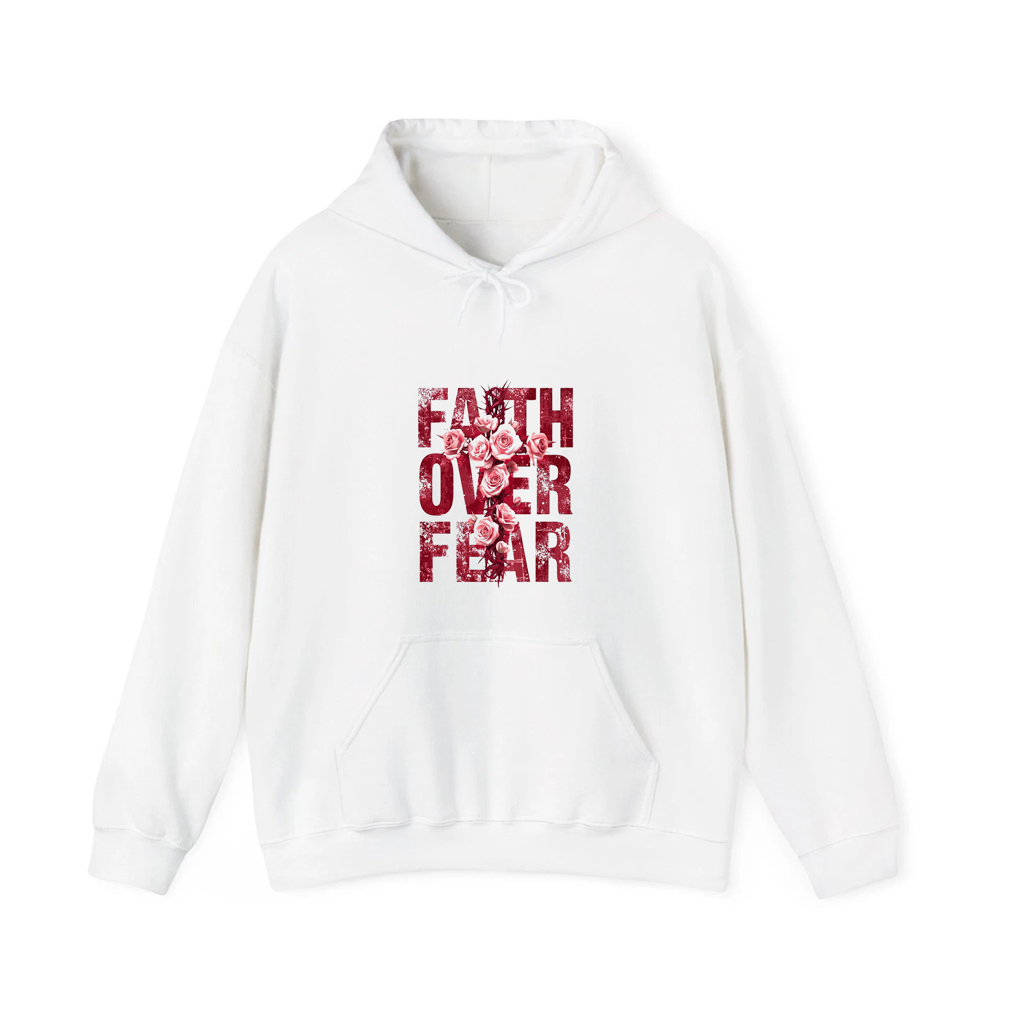 Faith Over Fear Christian Shirt, Floral Cross Faith Tee, Inspirational Religious Apparel for Men Women