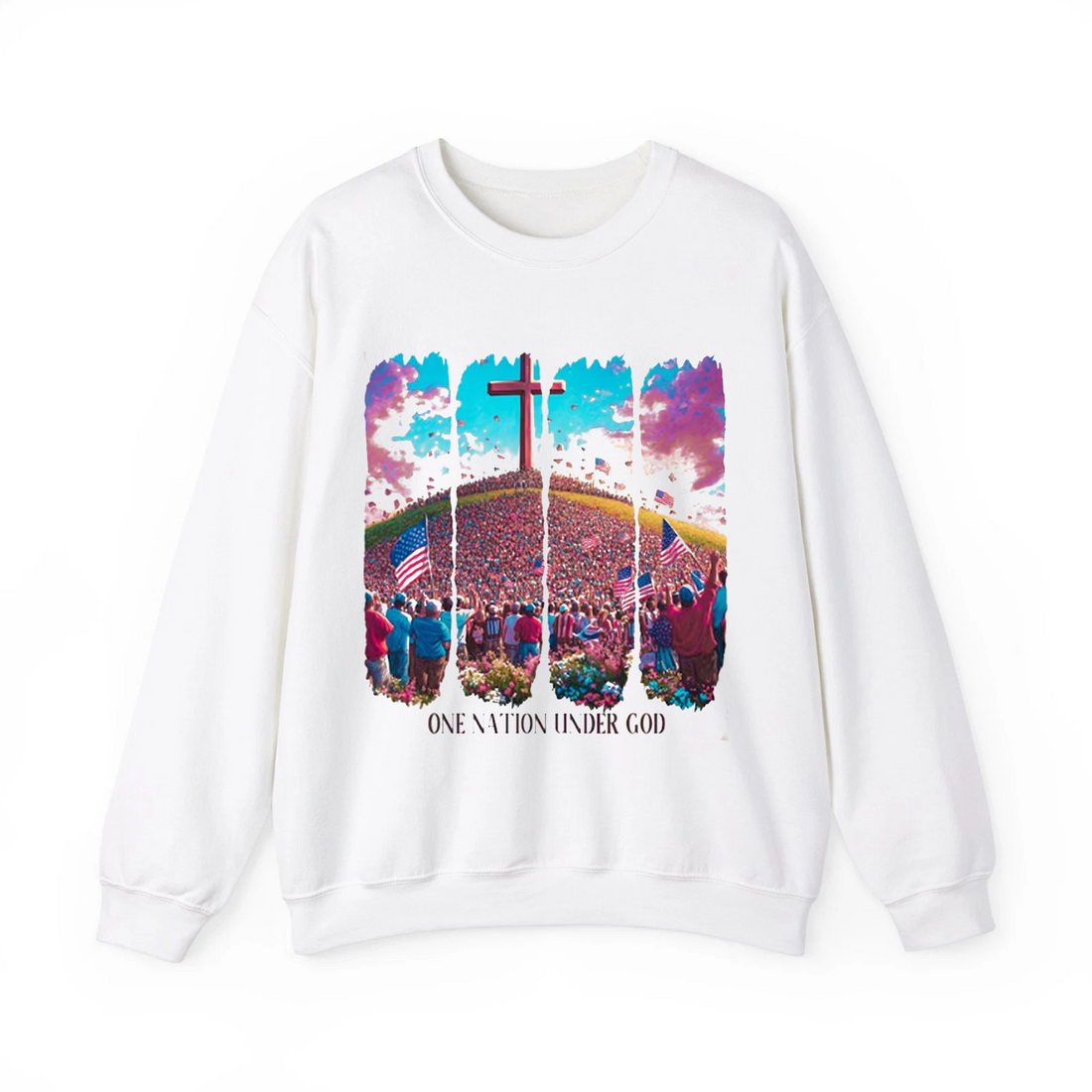 One Nation Under God Shirt, Christian America Tee, Patriotic Cross Jesus Apparel, 4th of July Faith Shirt