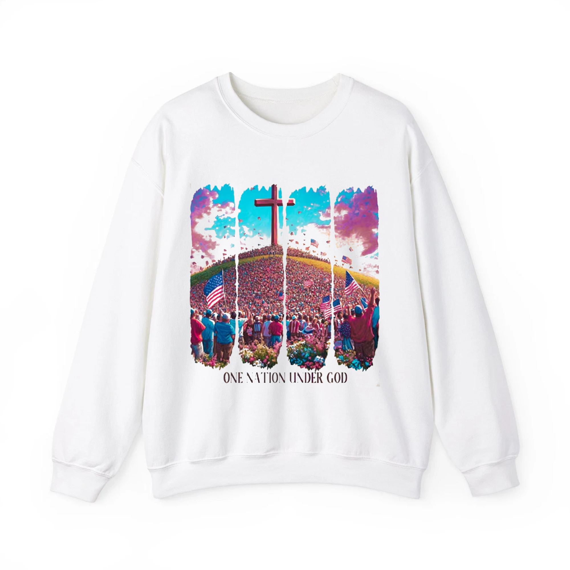 One Nation Under God Shirt, Christian America Tee, Patriotic Cross Jesus Apparel, 4th of July Faith Shirt