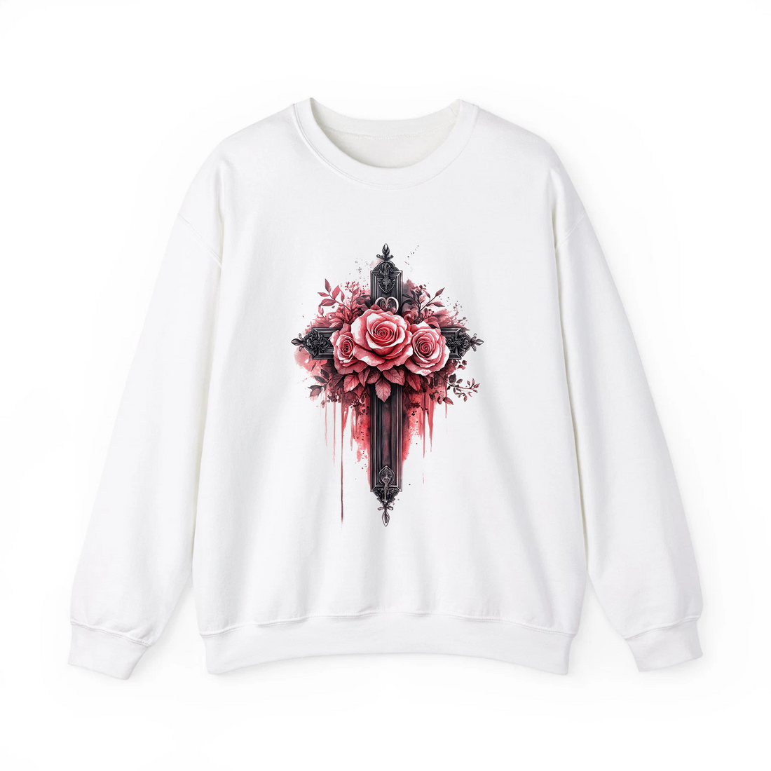 Floral Cross Christian Shirt, Rose Faith Tee, Vintage Religious Apparel for Men Women