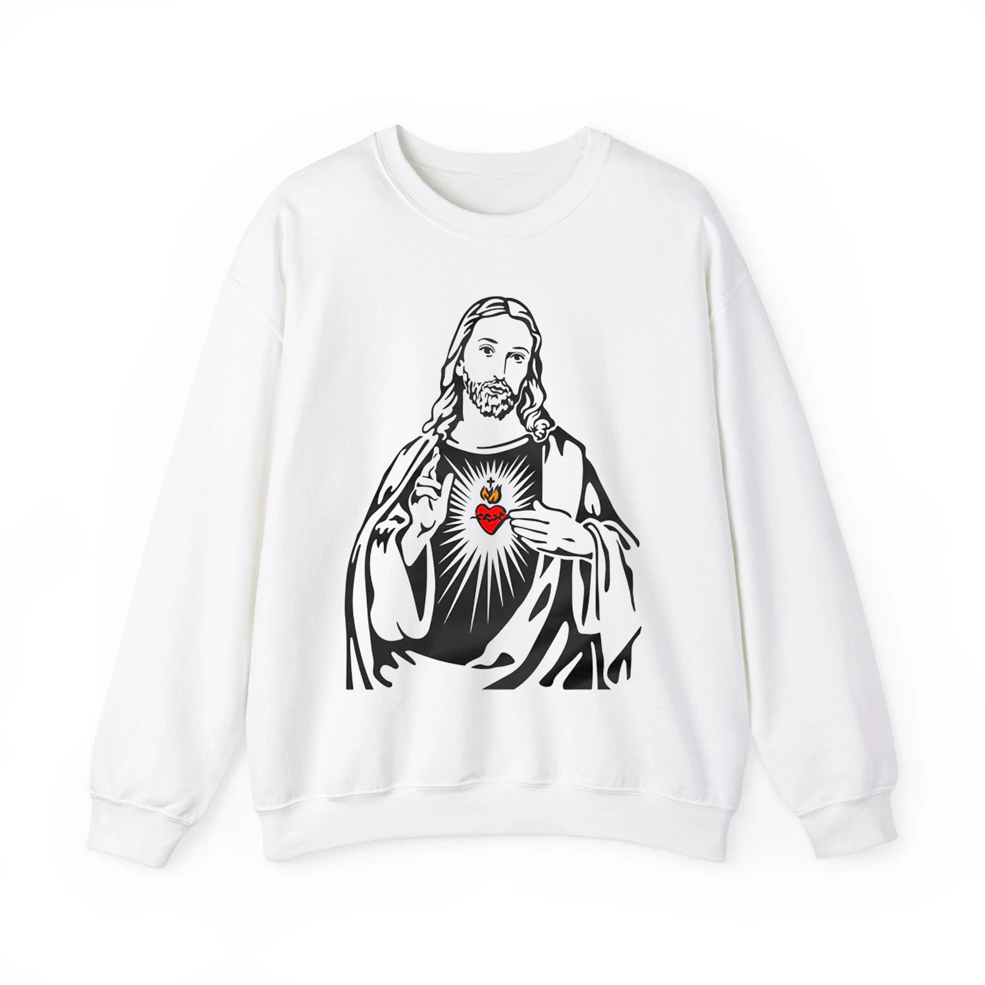 Jesus Christ Minimalist Sacred Heart T-Shirt, Christian Faith Shirt, Religious Graphic Tee