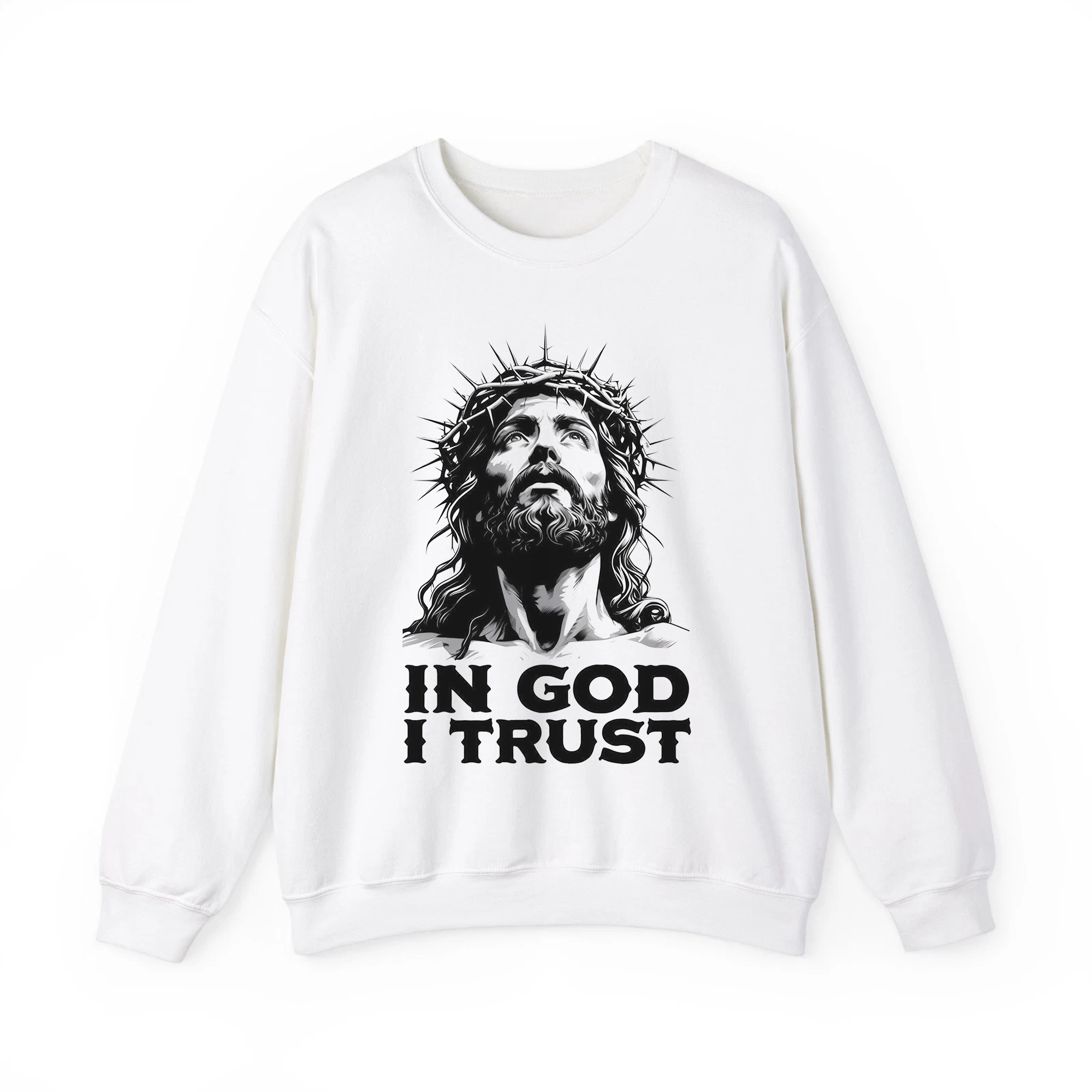 In God I Trust Shirt, Jesus Crown of Thorns Tee, Christian Religious Graphic T-Shirt