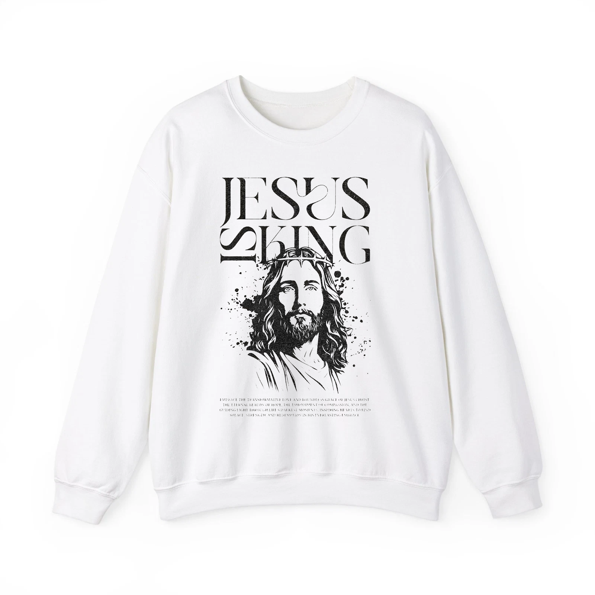 Jesus Is King Shirt, Christian Graphic T-Shirt, Jesus Christ Portrait Tee, Faith-Based Apparel, Religious Gift for Believers