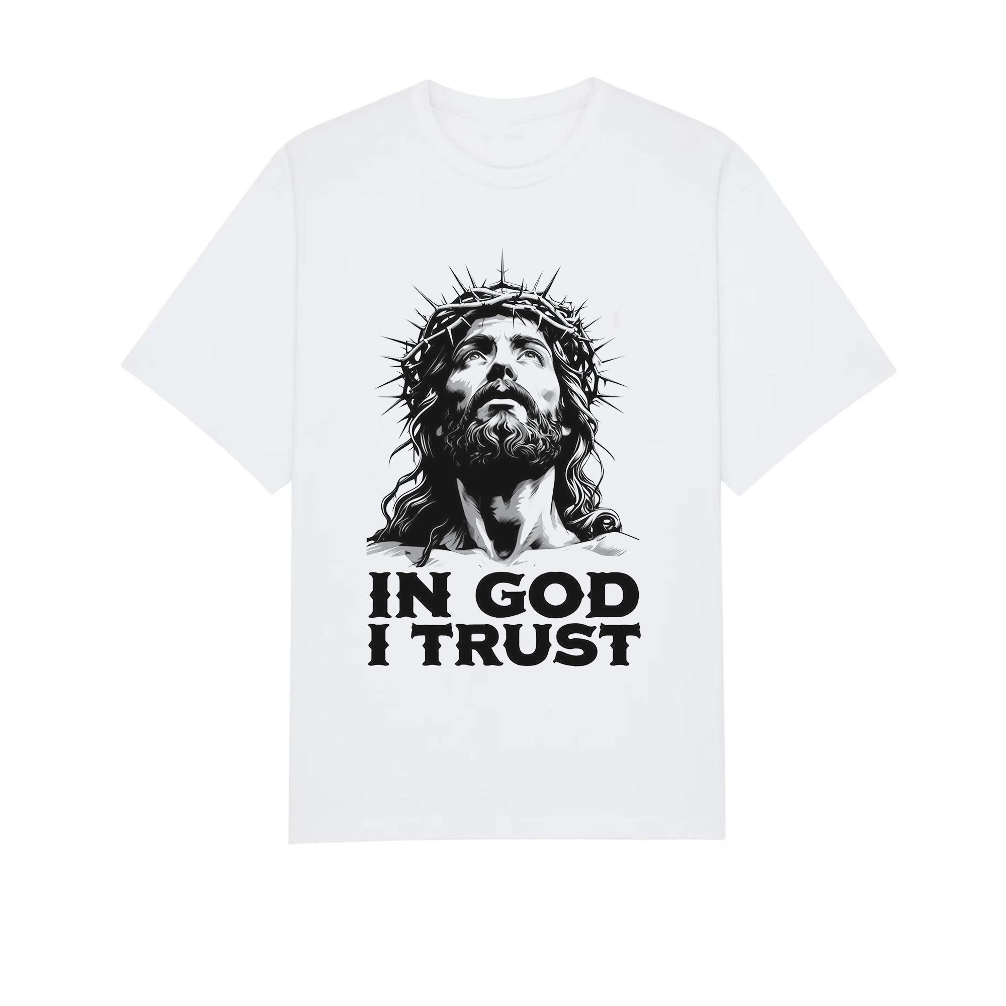 In God I Trust Shirt, Jesus Crown of Thorns Tee, Christian Religious Graphic T-Shirt