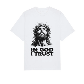 In God I Trust Shirt, Jesus Crown of Thorns Tee, Christian Religious Graphic T-Shirt
