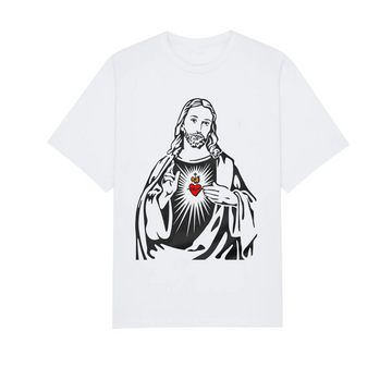 Jesus Christ Minimalist Sacred Heart T-Shirt, Christian Faith Shirt, Religious Graphic Tee