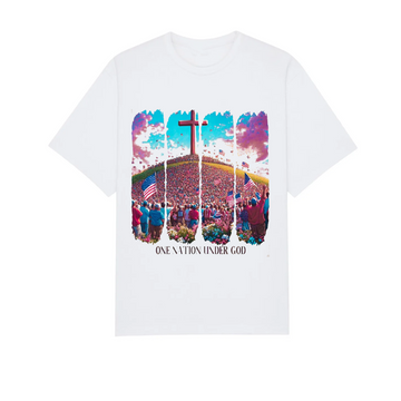 One Nation Under God Shirt, Christian America Tee, Patriotic Cross Jesus Apparel, 4th of July Faith Shirt