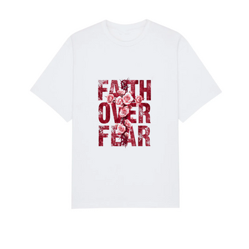 Faith Over Fear Christian Shirt, Floral Cross Faith Tee, Inspirational Religious Apparel for Men Women