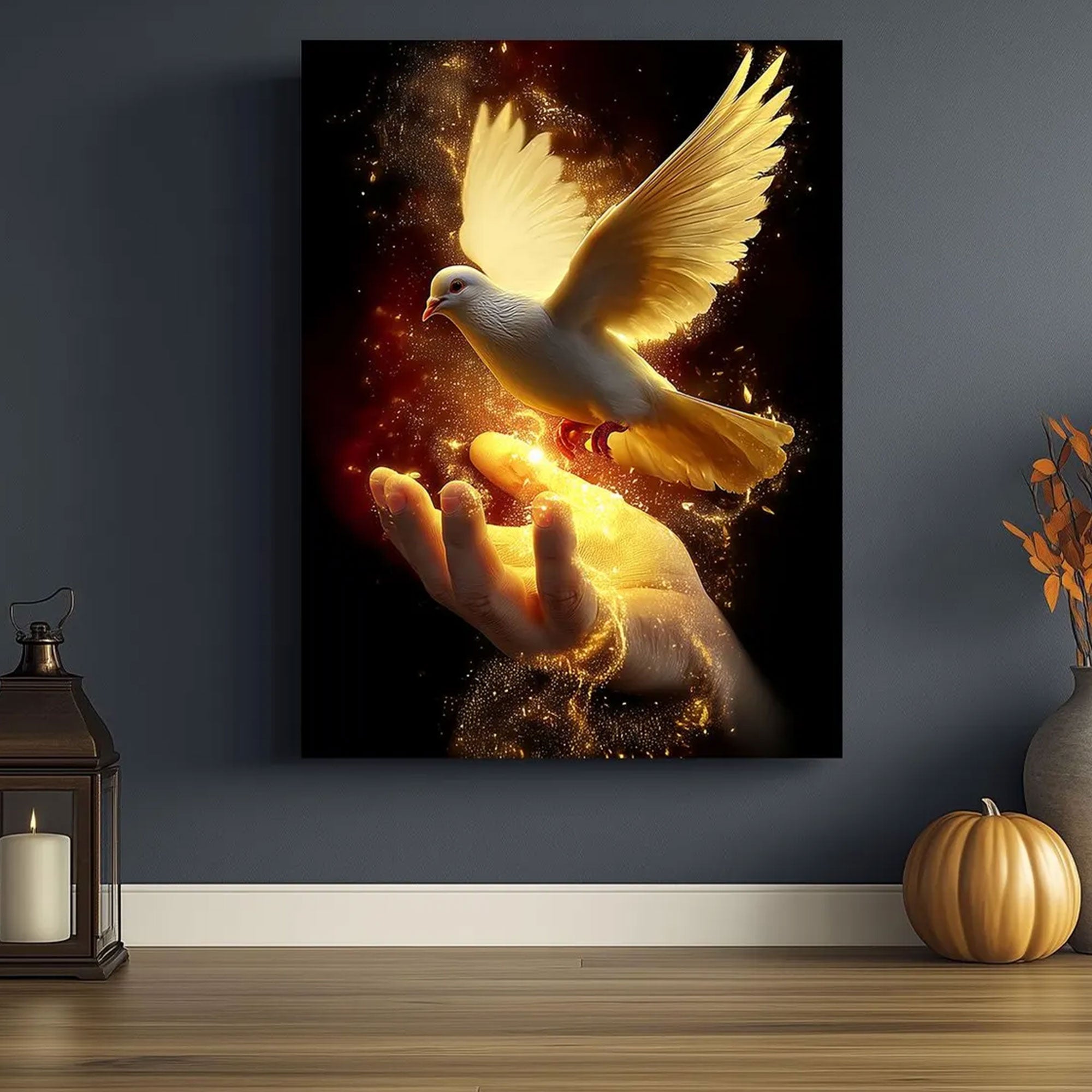 Holy Spirit Dove Canvas Print, Christian Faith Wall Art, Symbol of Divine Presence and Light, Spiritual Home Decor, Inspirational Religious Gift