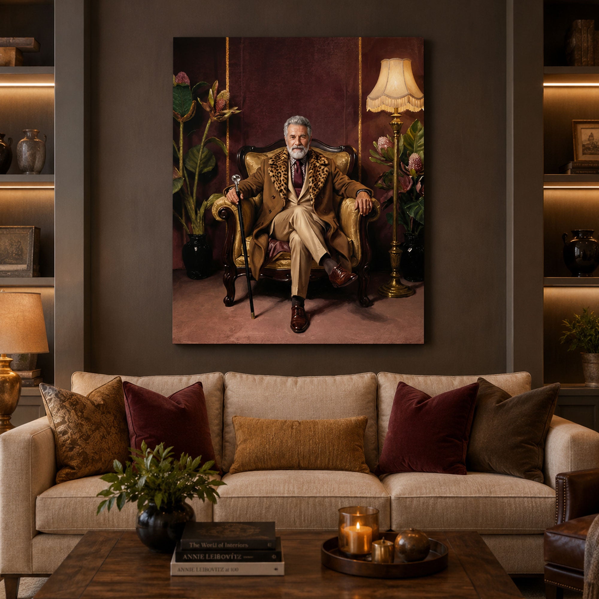 Custom Face For Dad Dynasty Boss Canvas, Personalized Patriarch Portrait, Funny Father’s Day Gift
