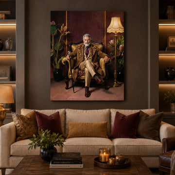 Custom Face For Dad Dynasty Boss Canvas, Personalized Patriarch Portrait, Funny Father’s Day Gift
