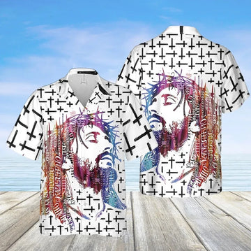 Jesus Hawaiian Shirt Christian 3D Aloha Shirt, Christ Faith Summer Short Sleeve Button Up